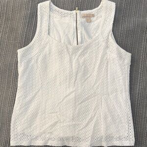 Banana Republic White Textured Tank Top